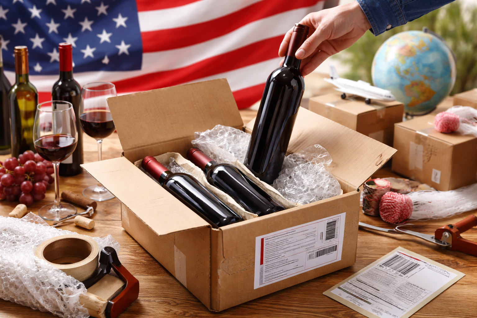 Spedire vino negli USA a privati: guida completa