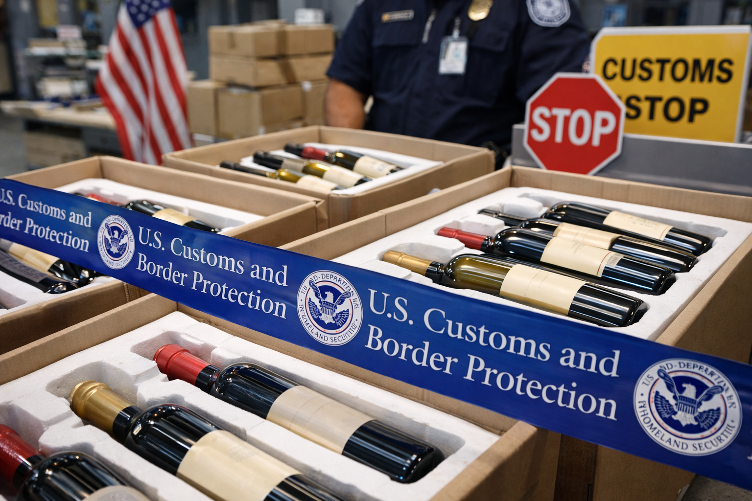 Vino bloccato in dogana USA: cosa succede e cosa fare