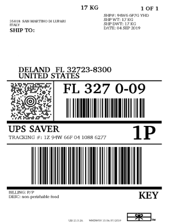 esempio etichetta di spedizione corriere espresso